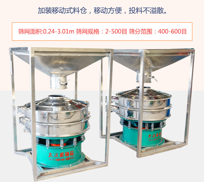 加裝移動式料倉，移動方便，投料不溢散。