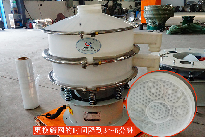 塑料振動(dòng)篩篩網(wǎng)更換只需：3-5分鐘。